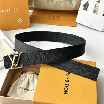 Double-sided hardware steel buckle belt Replica Louis Vuitton Mens Belts