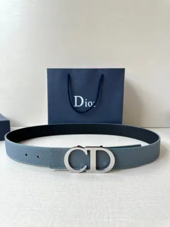 Grain leather double-sided belt Replica Dior Mens Belts