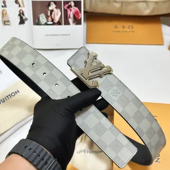 Double-sided hardware steel buckle belt Replica Louis Vuitton Mens Belts