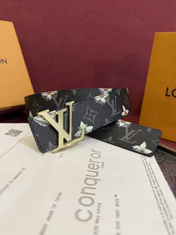 Printed Reversible Belt Replica Louis Vuitton Mens Belts