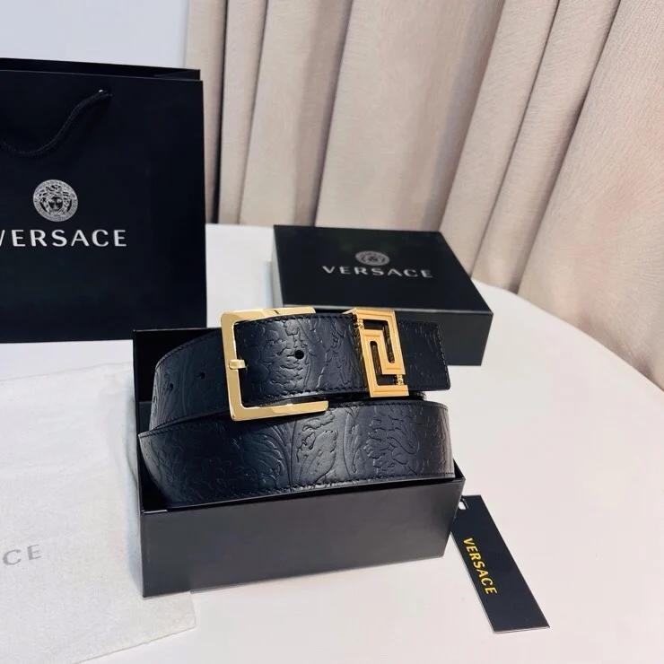 Versace New genuine top layer cowhide leather belt