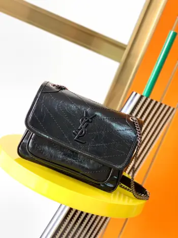 533037 Original Leather Cracked Pattern Bag Women s Crossbody Bag Replica SAINT LAURENT womens bags