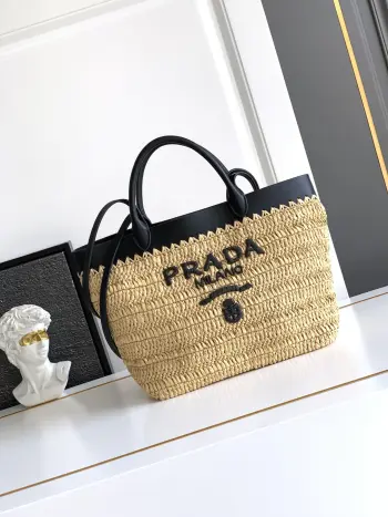 1BG499 New Straw Woven Tote Bag Women s Shoulder Bag Replica Prada womens bags