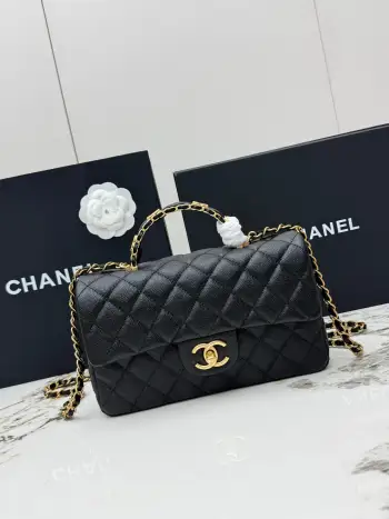 AS5702 Black Gold Ball Pattern Cowhide Bag Women s Crossbody Bag Replica Chanel womens bags