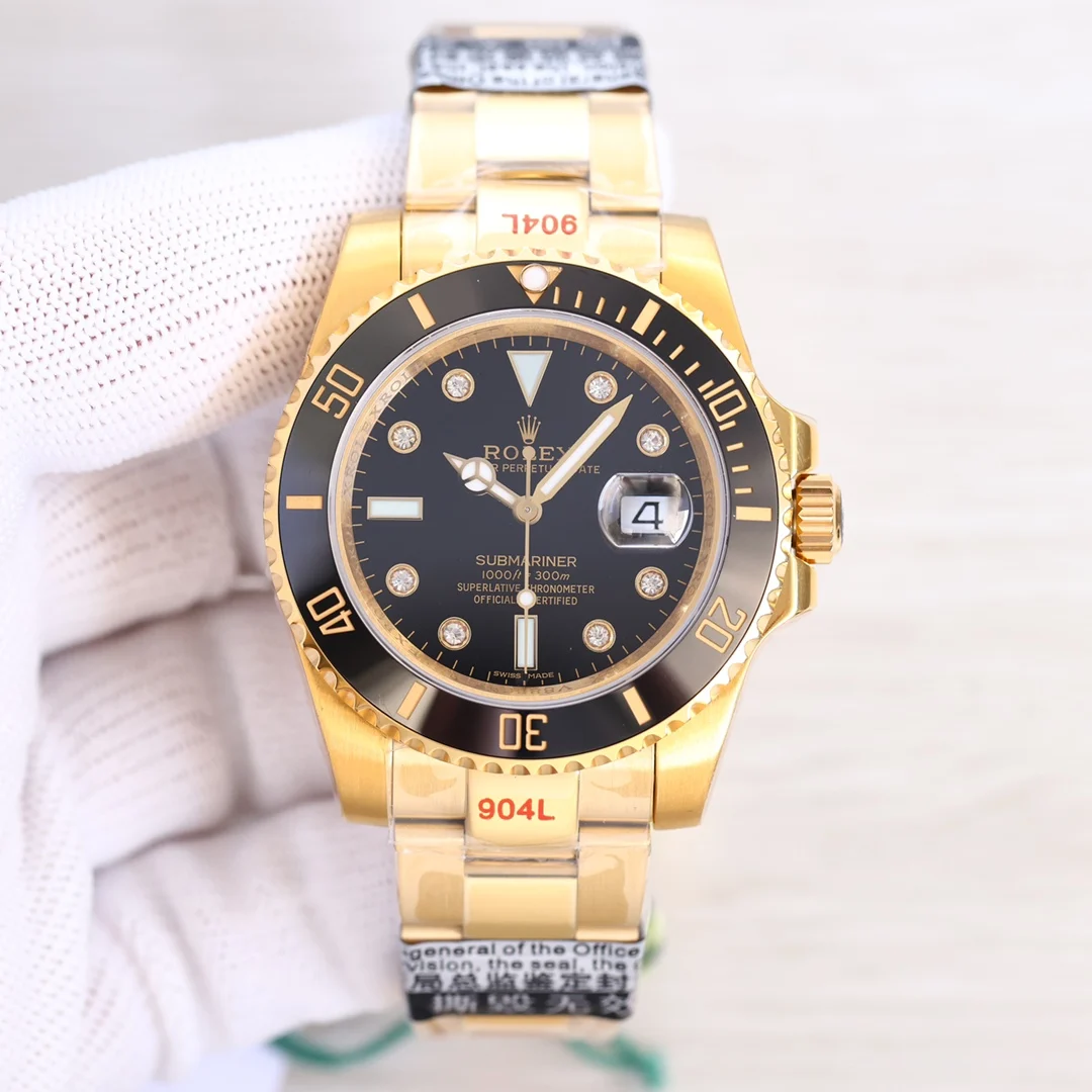 ROLEX 3135 movement large diamond-studded dial Submariner series watch men s mechanical watch ROLEX 3135 movement large diamond-studded dial Submariner series watch men s mechanical watch