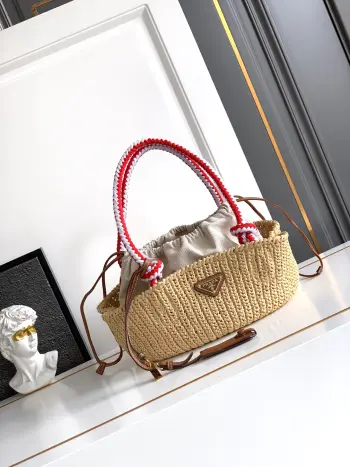 1BA463 New Woven Vegetable Basket Women s Shoulder Bag Replica Prada womens bags