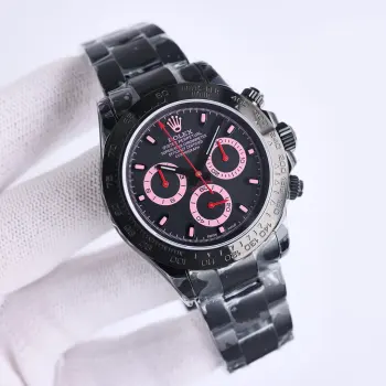 Latest ultra-thin Daytona stainless steel all-black men s mechanical watch Replica ROLEX Mens Watches