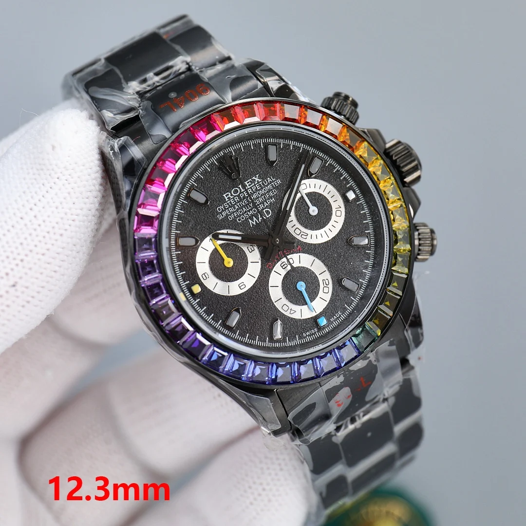 ROLEX 7750 movement Daytona stainless steel all-black watch men s mechanical watch ROLEX 7750 movement Daytona stainless steel all-black watch men s mechanical watch