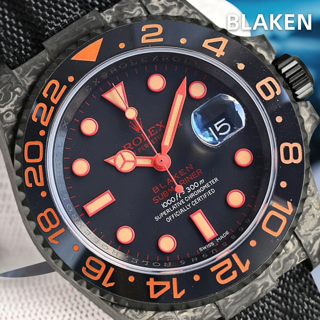 ROLEX 7750 movement carbon fiber modified Rolex Submariner series men s mechanical watch ROLEX 7750 movement carbon fiber modified Rolex Submariner series men s mechanical watch