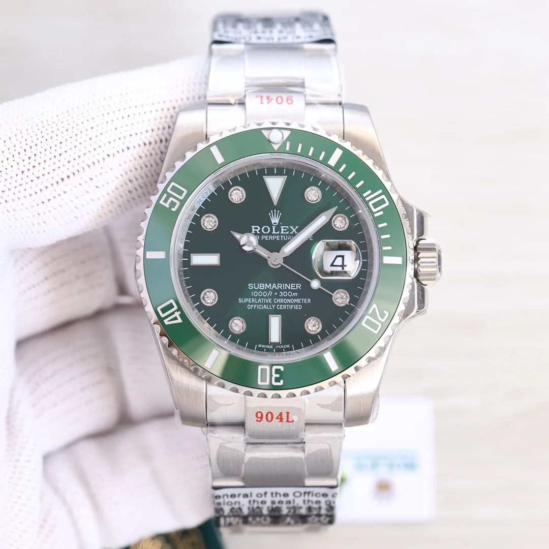 ROLEX 3135 movement large diamond-studded dial Submariner series watch men s mechanical watch ROLEX 3135 movement large diamond-studded dial Submariner series watch men s mechanical watch