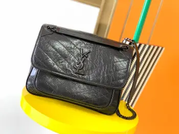 653158 Original factory leather cracked texture bag Women s crossbody bag Replica SAINT LAURENT womens bags