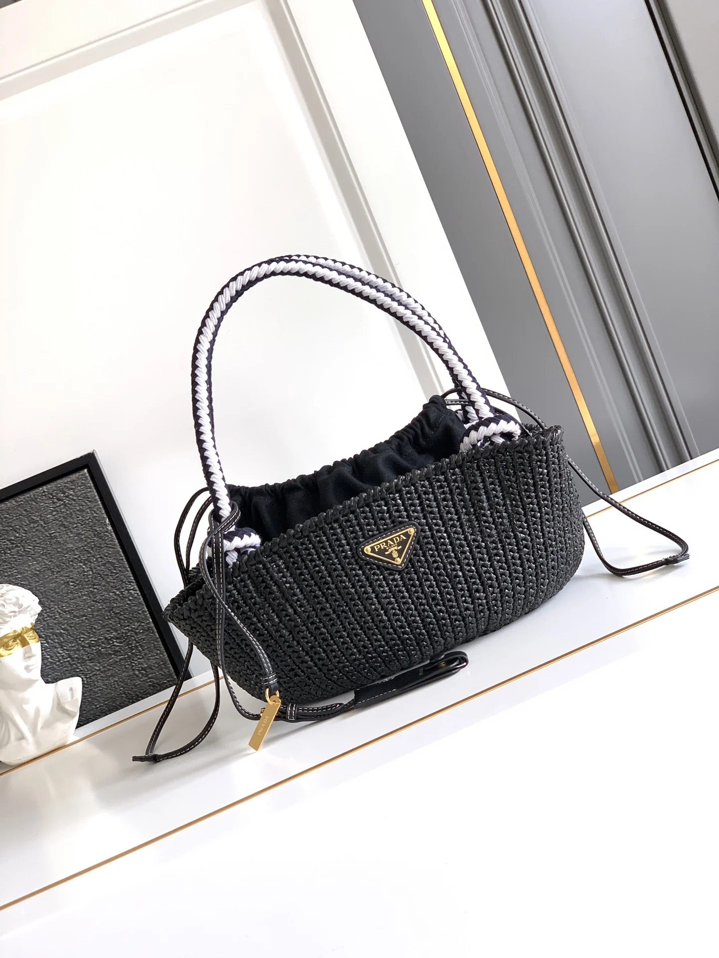Prada 1BA463 New Woven Vegetable Basket Women s Shoulder Bag