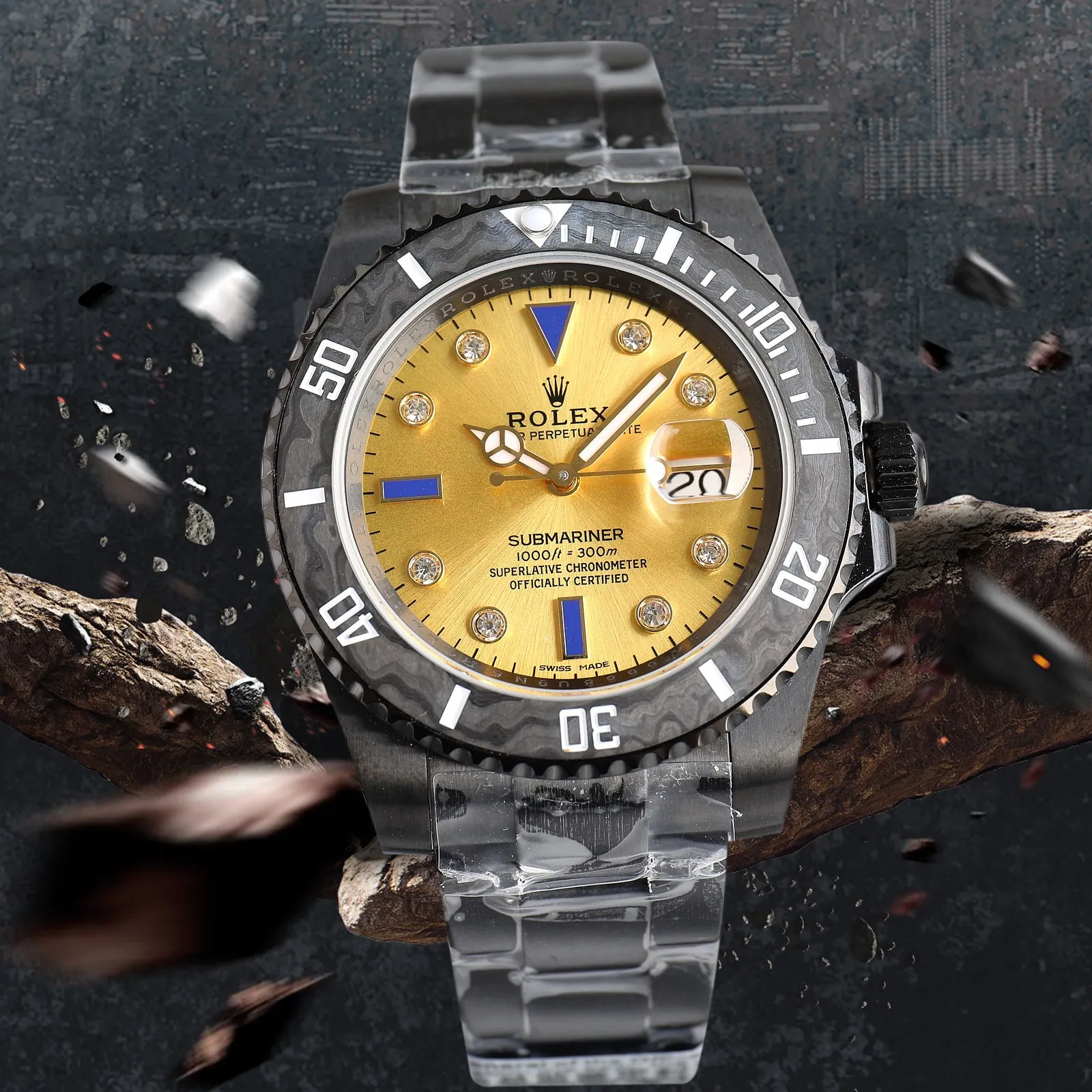 ROLEX 904L stainless steel large diamond stud dial watch men s mechanical watch ROLEX 904L stainless steel large diamond stud dial watch men s mechanical watch