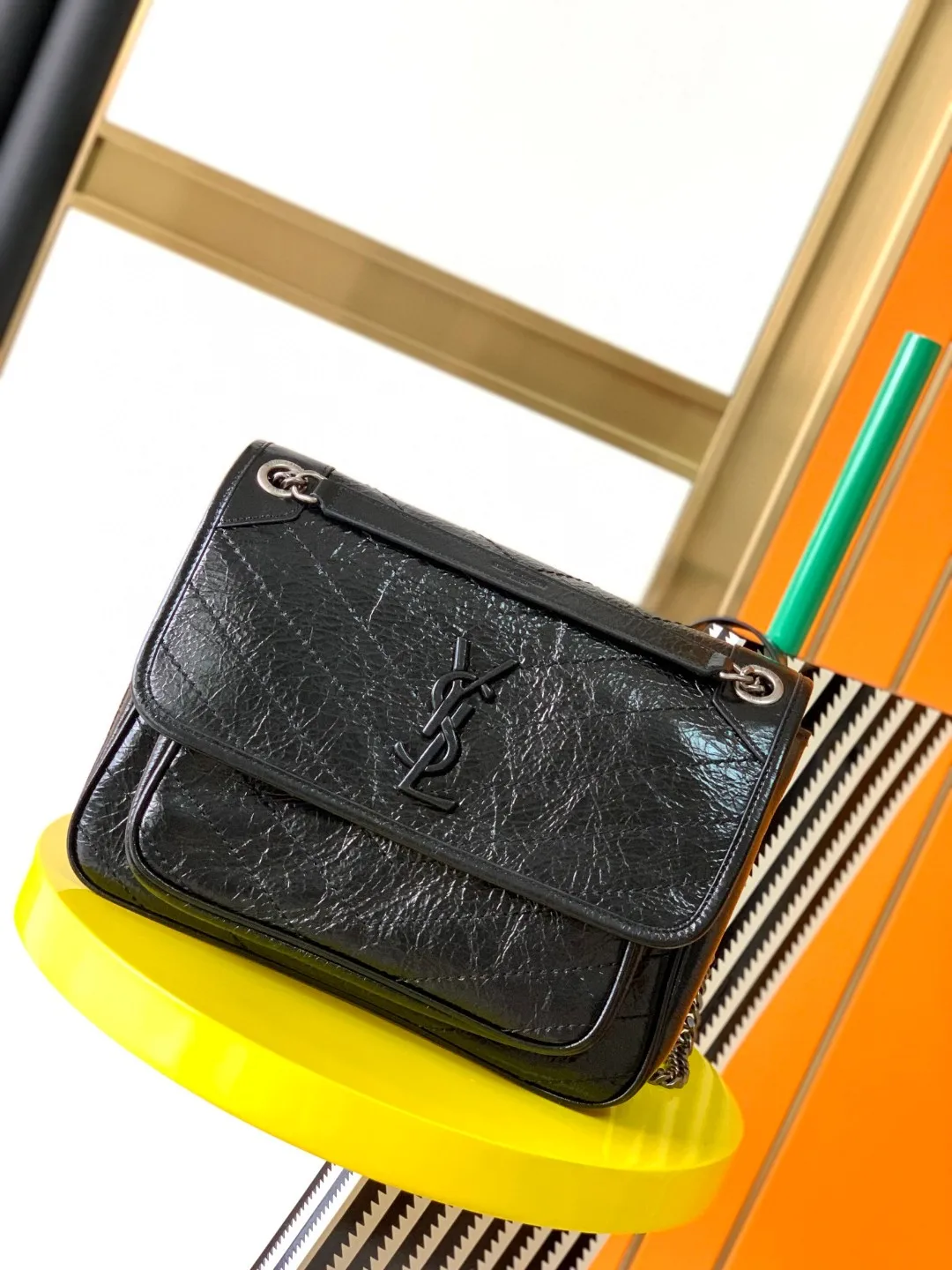 SAINT LAURENT 653158 Original factory leather cracked texture bag women s crossbody bag