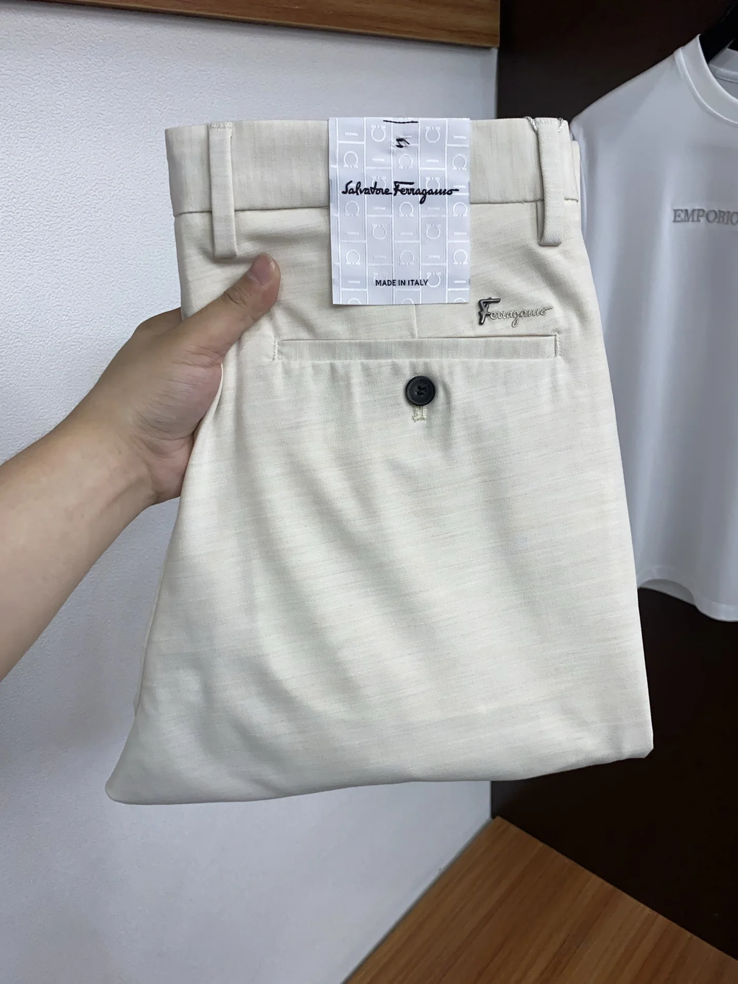 Ferragamo Fashionable linen-cotton casual pants