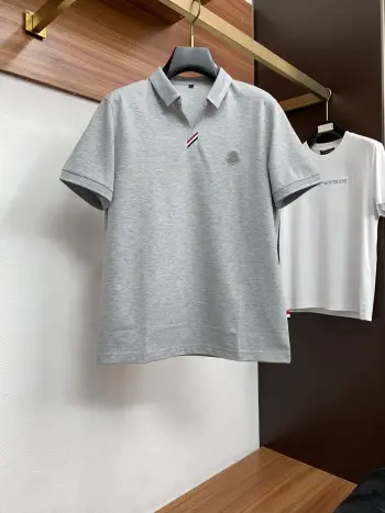 Fashionable Lapel Short Sleeve Polo Shirt Replica Moncler Tshirts and Polos