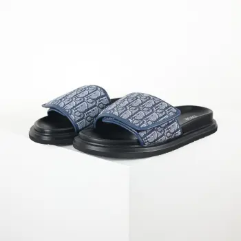 Round Toe Velcro Flat Sole Slippers Replica Dior Mens Sandals and Slides