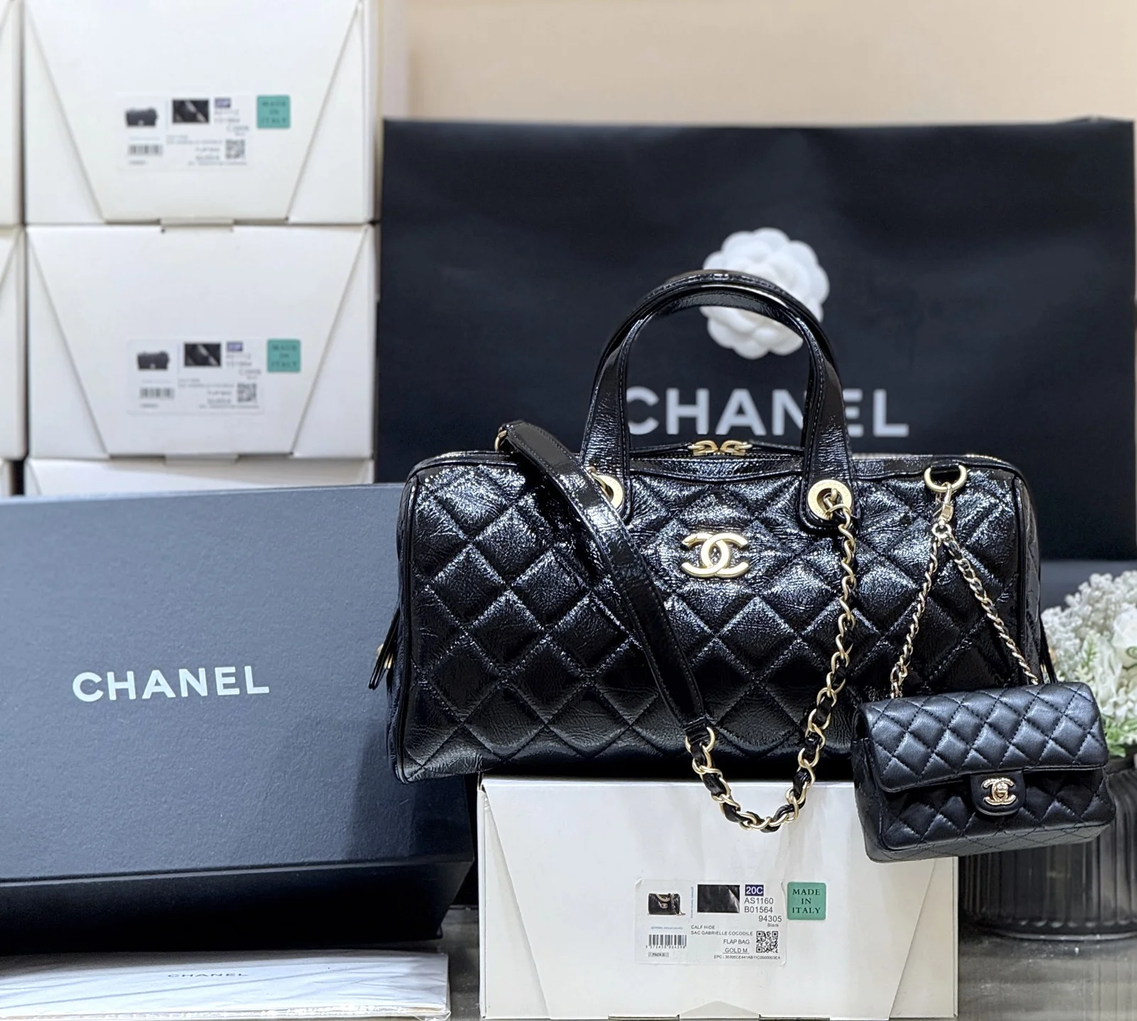 Chanel AS55790 Bowling Bag Women s Shoulder Bag Chanel AS55790 Bowling Bag Women s Shoulder Bag