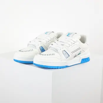 White and blue studded men s casual shoes Replica Louis Vuitton Mens Casual and Sneakers