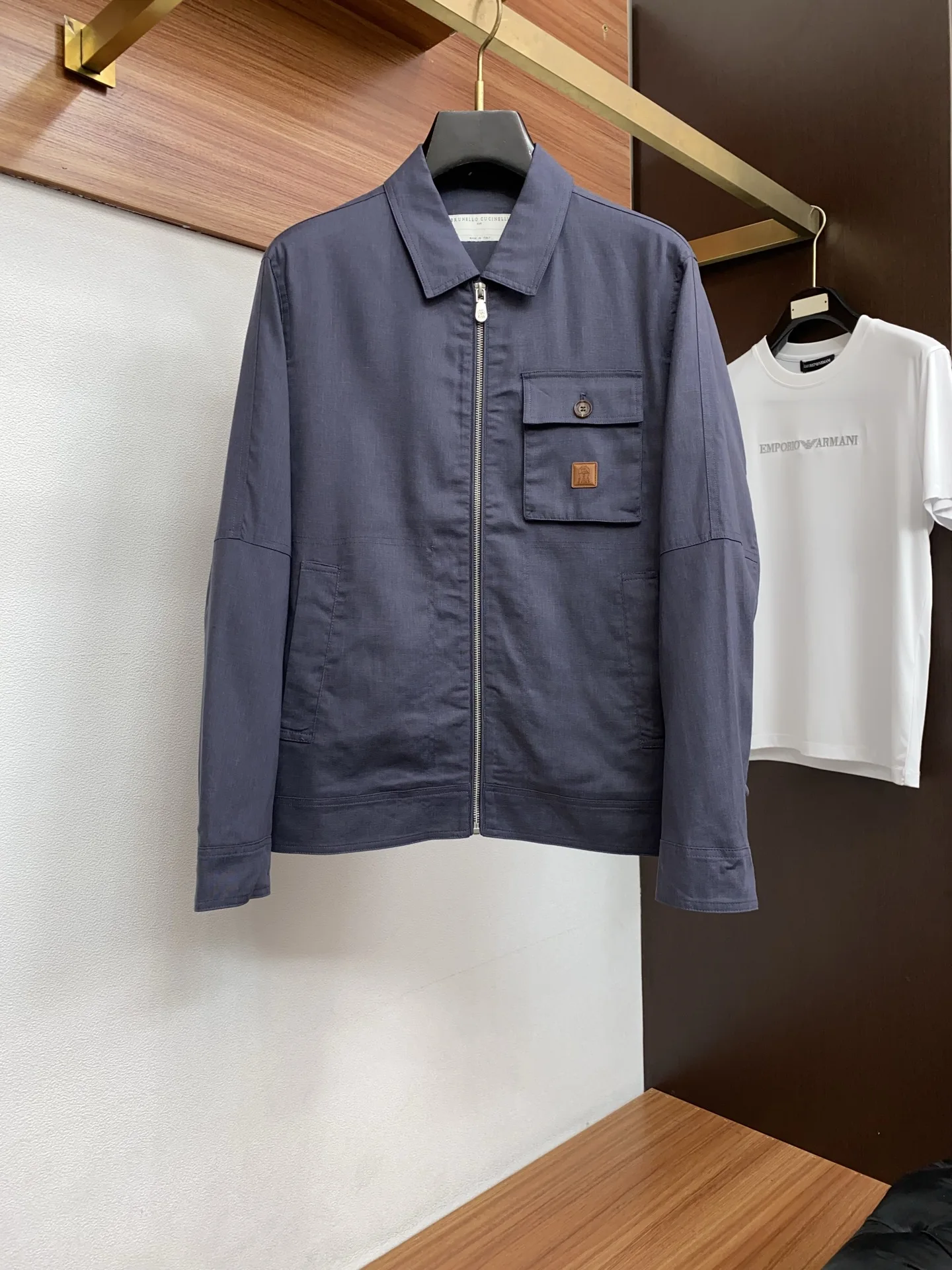 Brunello Cucinelli New Men s Casual Custom Stand Collar Jacket