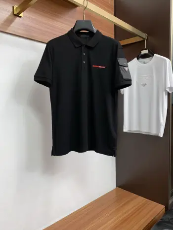 New Men s Polo Short Sleeve Replica Prada Tshirts and Polos