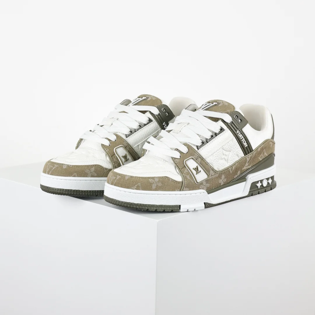 Louis Vuitton Military green denim casual shoes