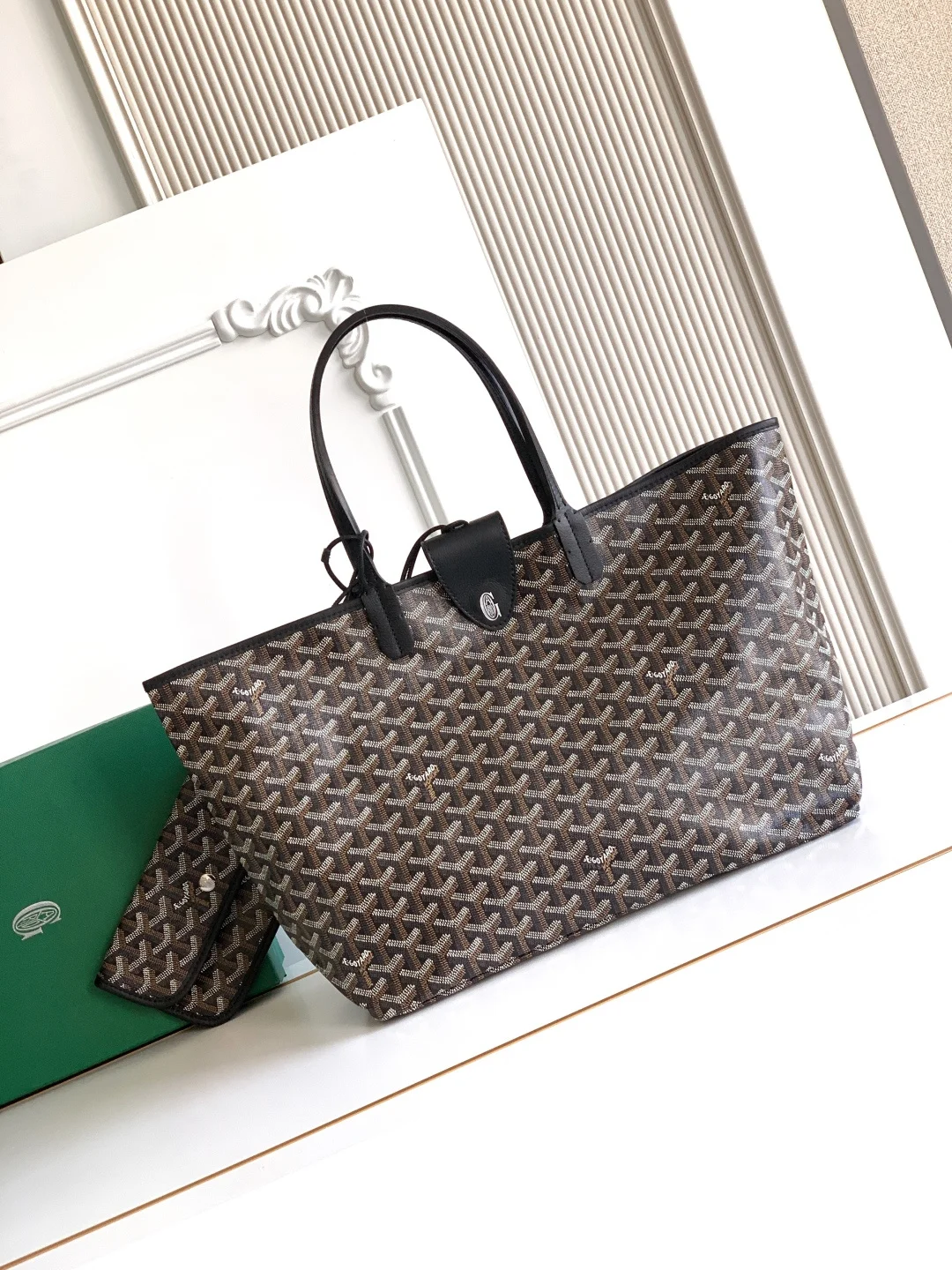 Goyard 6603 Canvas Zipper Shopping Bag Women s Shoulder Bag