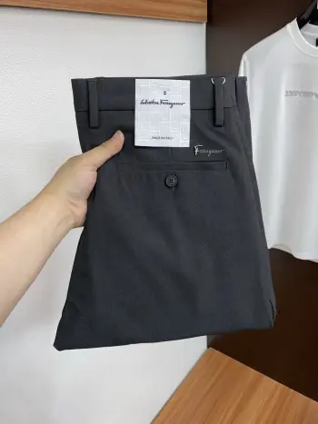 Fashionable linen-cotton casual pants Replica Ferragamo Pants and Trousers