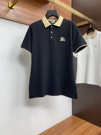 Spring and Summer New Fine Stripe Pique Business Polo Replica Burberry Tshirts and Polos