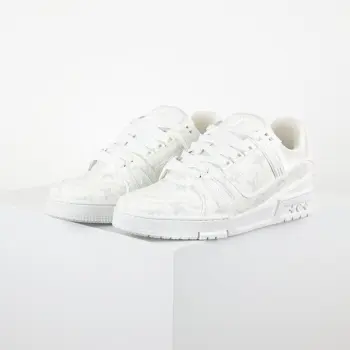 White Printed Men s Casual Shoes Replica Louis Vuitton Mens Sneakers