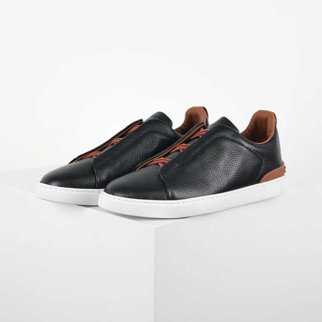 Zegna Men s Leather Low-Top Sneakers