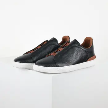Men s Leather Low-Top Sneakers Replica Zegna Mens Casual and Sneakers