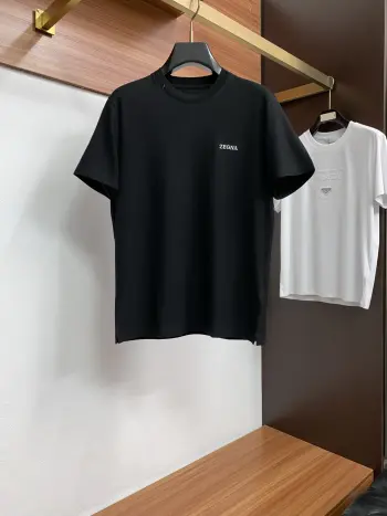 New Silk Cotton Short Sleeve Replica Zegna Tshirts and Polos