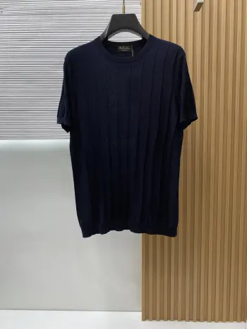 Round neck knitted short sleeve T-shirt Replica Loro Piana Tshirts and Polos
