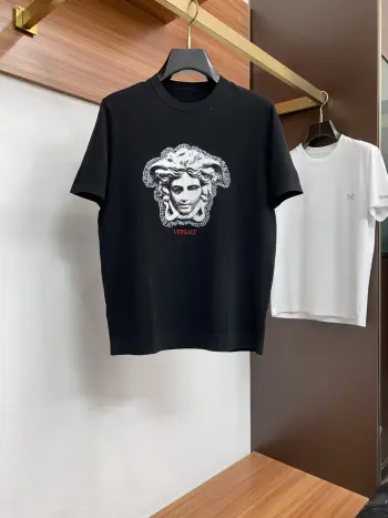 100% cotton round neck short sleeve Replica Versace Tshirts and Polos
