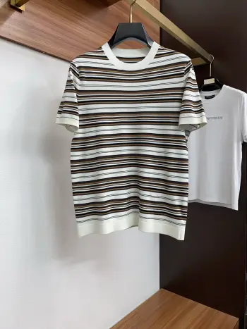 Round neck knitted short sleeve T-shirt Replica Loro Piana Tshirts and Polos