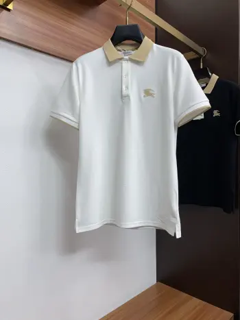 Spring and Summer New Fine Stripe Pique Business Polo Replica Burberry Tshirts and Polos