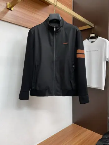 New Men s Casual Custom Stand Collar Jacket Replica Zegna Jackets and Outerwear