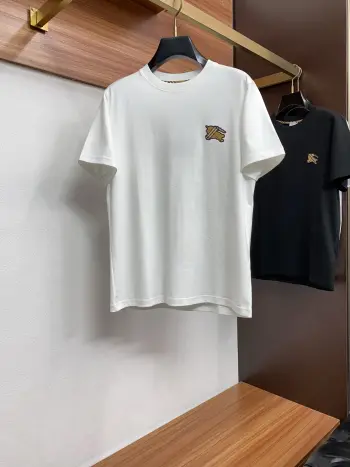 100% Cotton Loose Fit Round Neck Men s Short Sleeve T-Shirt Replica Burberry Tshirts and Polos