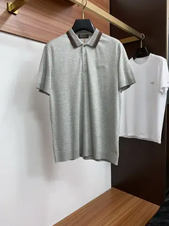 Polo collar knitted short-sleeve T-shirt Replica Loro Piana Tshirts and Polos