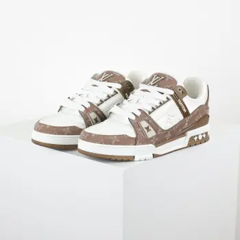 Lace-up stylish brown denim casual shoes Replica Louis Vuitton Mens Casual and Sneakers