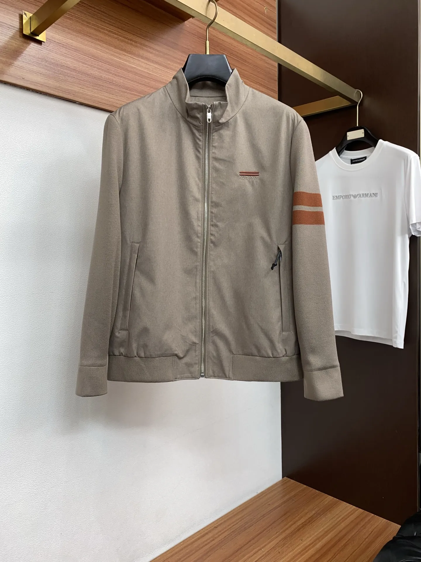 Zegna New Men s Casual Custom Stand Collar Jacket