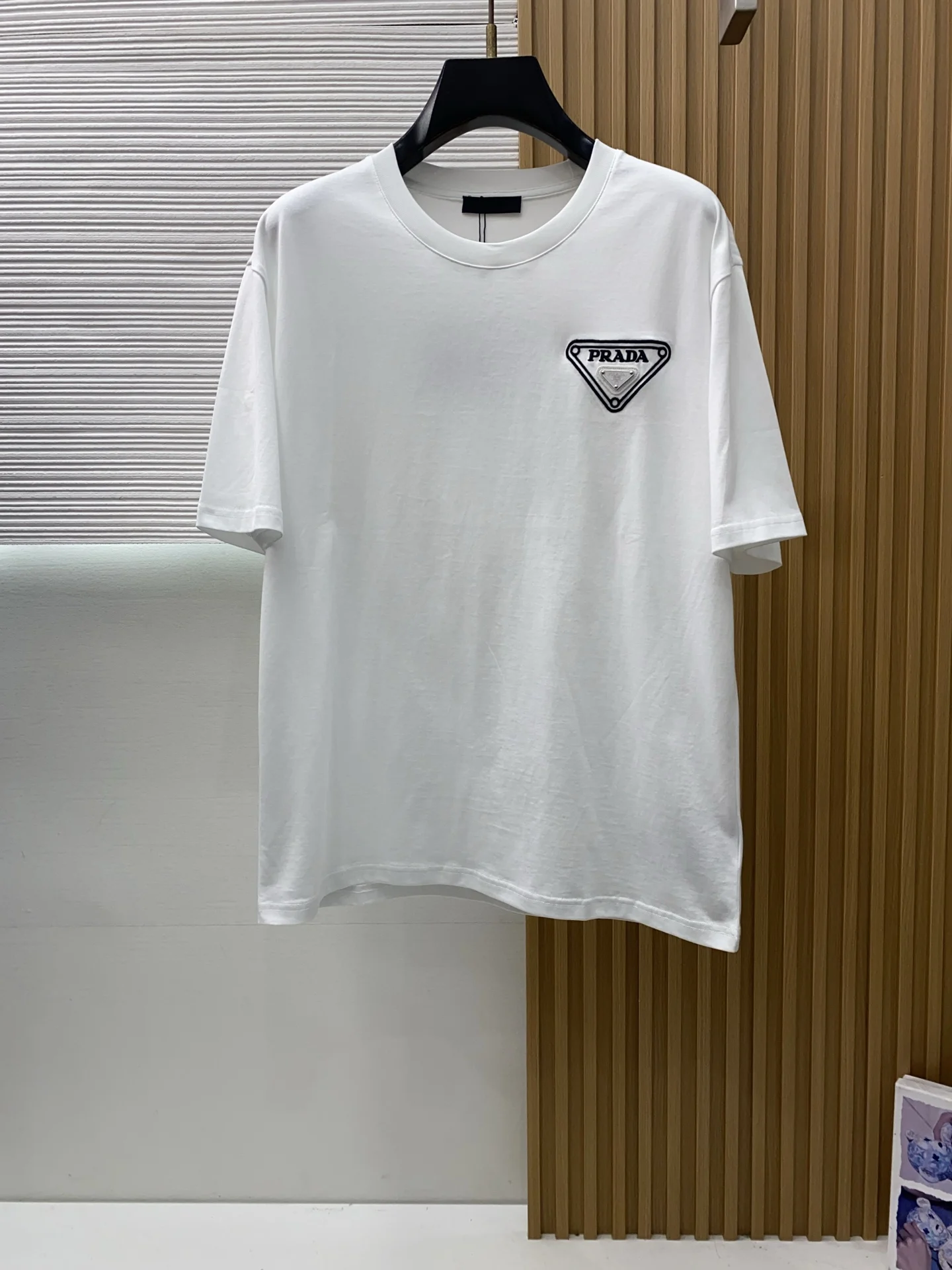 Prada 100% cotton round neck short sleeve