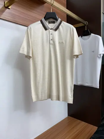 Polo collar knitted short-sleeve T-shirt Replica Loro Piana Tshirts and Polos