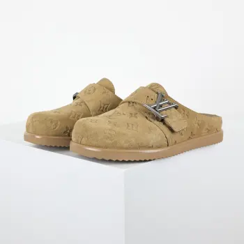 Suede calfskin closed-toe slippers men s slippers Replica Louis Vuitton Mens Sandals and Slides
