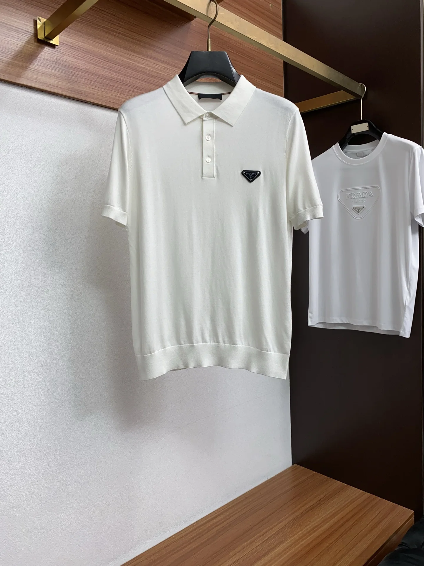 Prada Polo collar knitted short-sleeve T-shirt