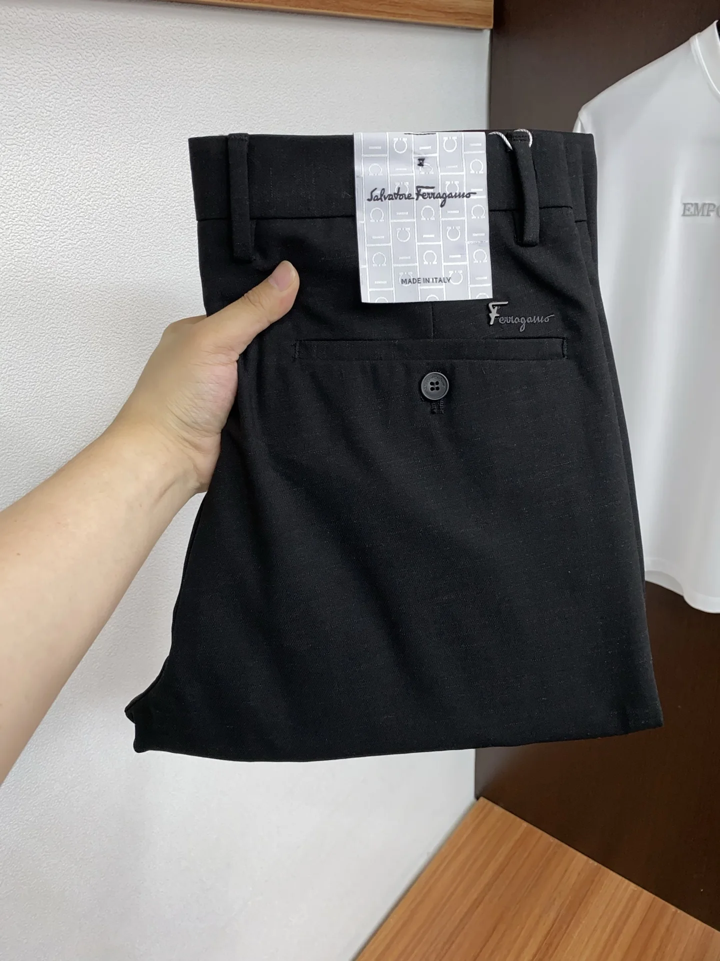 Ferragamo Fashionable linen-cotton casual pants