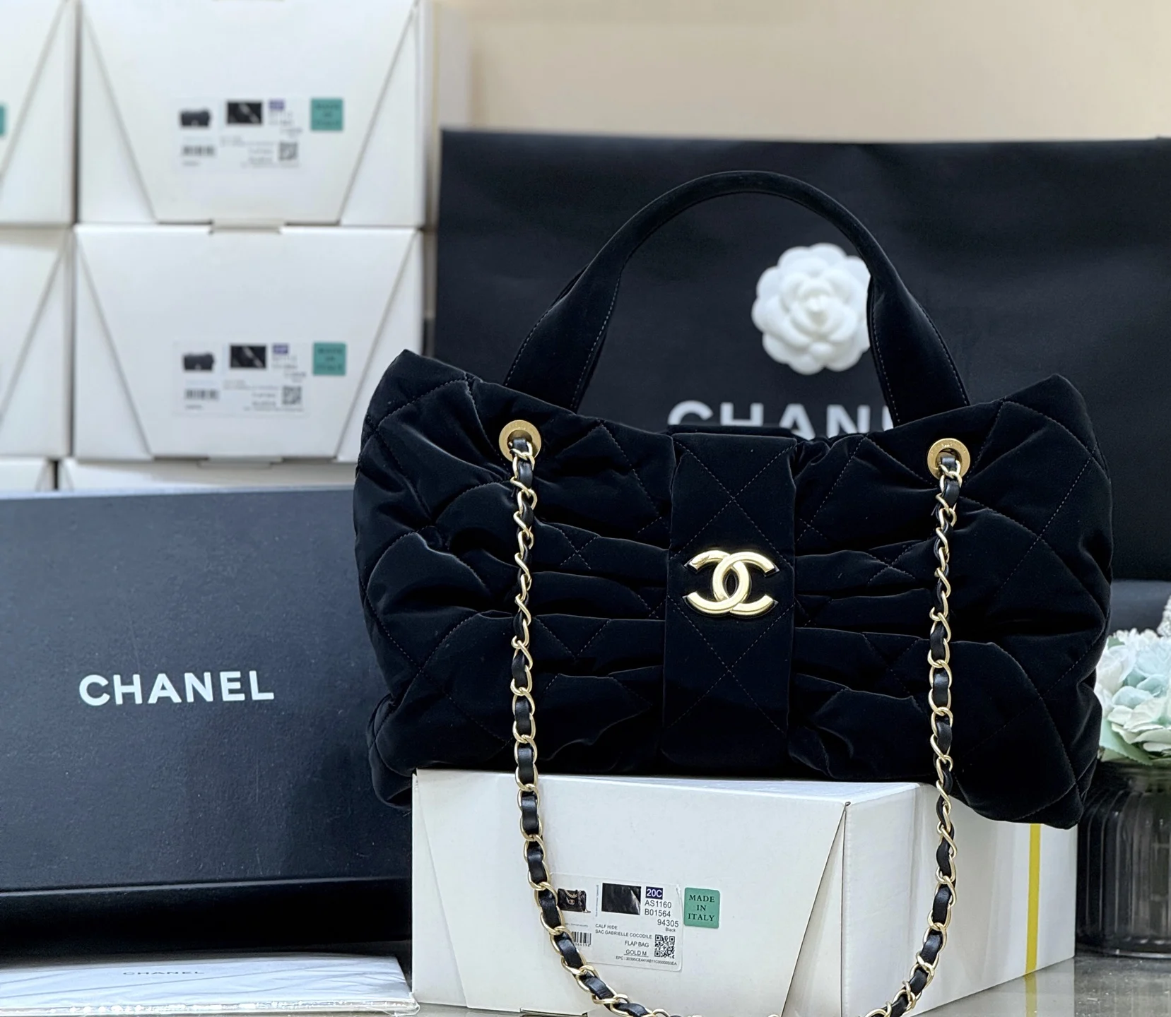 Chanel AS58510 Denim Bow Bag Women s Shoulder Bag Chanel AS58510 Denim Bow Bag Women s Shoulder Bag