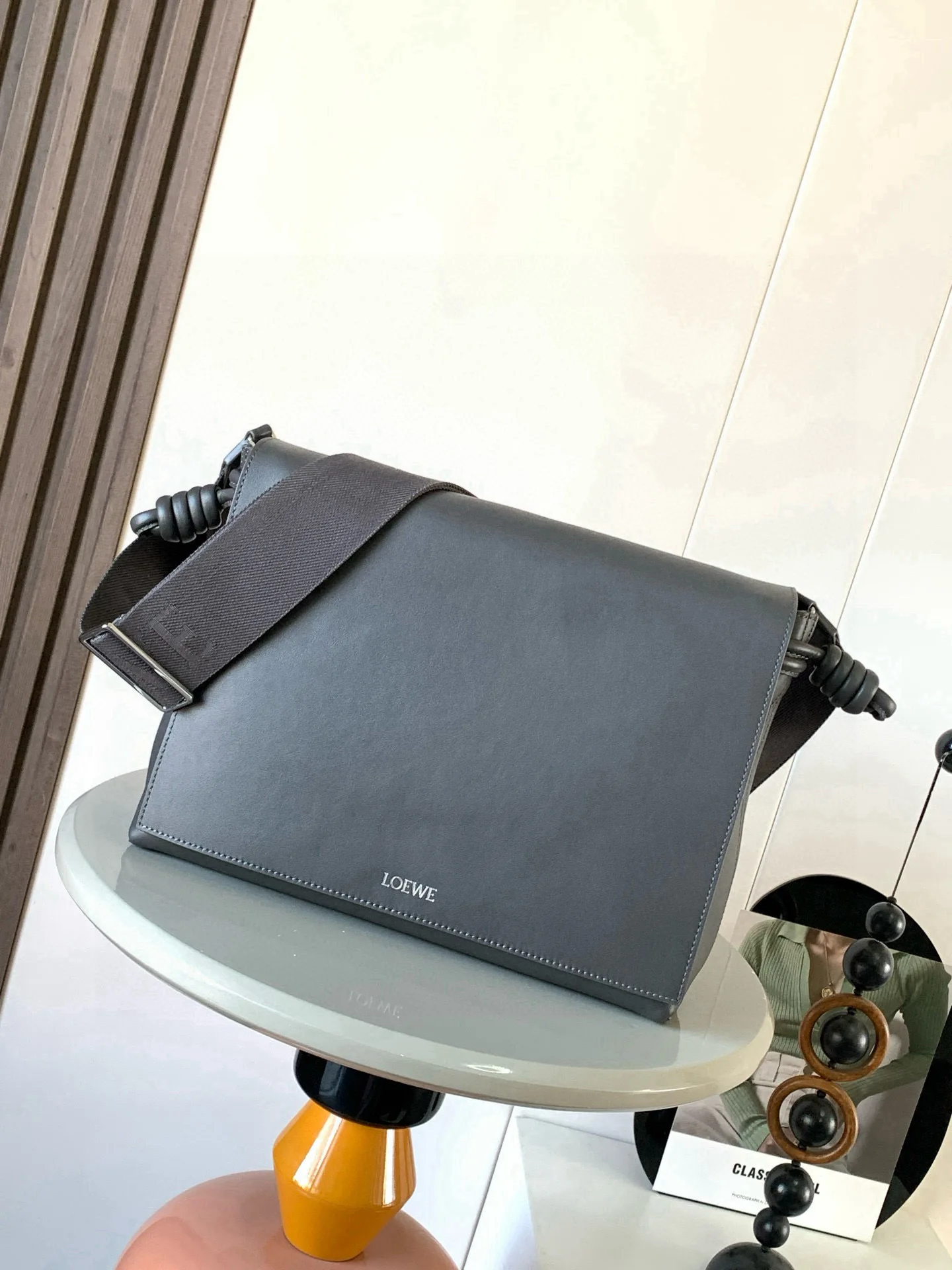 Loewe 9059 Glossy Soft Cowhide Leather Handbag Men s Crossbody Bag