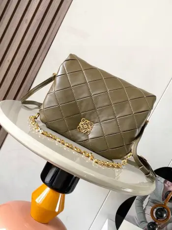 9076 Mini Glossy Napa Lambskin Wrinkled Handbag Women s Crossbody Bag Replica Loewe womens bags